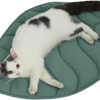 30 X 20 Inch Leaf Shaped Cotton Cat Bed Pad, Warming Cat and Dog Bed Mat, Pet Warming Pad for Cats, Cat Warmer Mat for Feral and Indoor Cats, 2024 Enlarged and Thickened Cat Leaf Beds