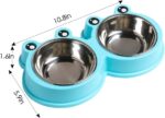Double Dog Cat Bowls Premium Stainless Steel Pet Bowls with No-Slip Stainless Steel Cute Modeling Pet Food Water for Feeder Dogs Cats Rabbit and Pets