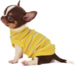 100% Cotton Rib Dog Shirt Vest for Small Dogs Teacup Chihuahua Yorkie Puppy Clothes Tank Tee-Yellow/XXS