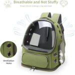 Cat Backpack Carrier for Cats and Small Dogs, Breathable Cat Bubble Backpack, Airline Approved Pet Travel Carrier for Hiking Camping Outdoor(Green)