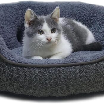 Small Dog Bed for Small Dogs, Cat Beds for Indoor Cats, Cute Round Dog Bed, Washable Dog Bed with Anti-Slip & Water-Resistant Bottom, Super Soft Pet Bed, Luxury Durable Puppy Bed Kitten Bed, Gray