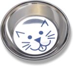 Whisker-Friendly Stainless Steel Cat Bowl, Wide Saucer Style Dish, 8 OZ, Natural