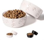 Ceramic Dog Bowl Set of 2 with Anti-Skid Base - 5" Wide x 2" Tall Ceramic Dog Bowls for Small Dogs - 2 Cup Capacity Food and Water Bowls for Dogs - Rubber Bottom Pet Bowl Set of 2 for Small Pets