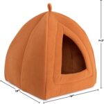 Cat House - Indoor Cat Bed with Removable Foam Cushion - Pet Tent for Kittens, Rabbits, Guinea Pigs, and Other Small Animals by  (Brown)