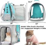 Cat Carrier Backpack, Bubble Expandable Backpack Carrier, Pets and Small Dogs,Airline-Approved, Designed for Travel, Hiking, Walking & Outdoor Use (Square Expandable-Green)
